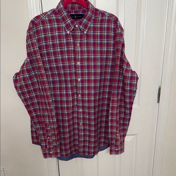 Men's Plaid Shirt - Red and Blue - Picture 1 of 8